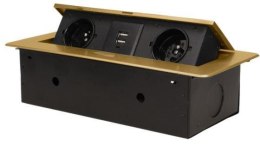 ORNO Gniazdo meblowe wpuszczane w blat ORNO OR-AE-13109/BR mosiądz