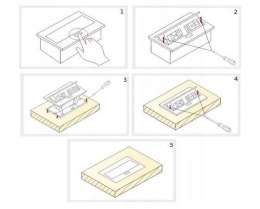 ORNO Gniazdo meblowe wpuszczane w blat ORNO OR-AE-13109/BR mosiądz