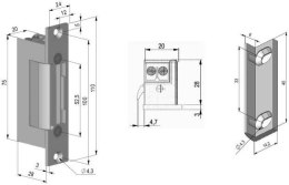 SCOT Elektrozaczep symetr., z pamięcia i blokadą SCOT ES-S12AC/DC-MB PROFI