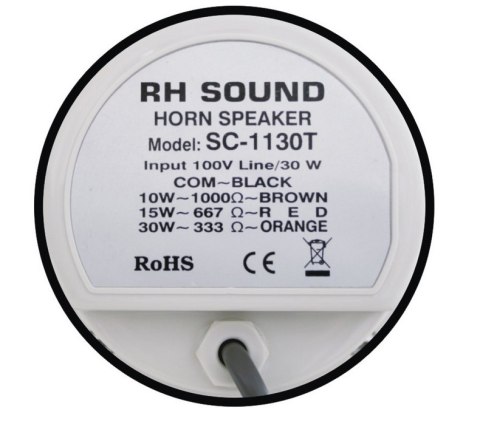 RH SOUND PL SP.ZO.O GŁOŚNIK TUBOWY RH SOUND SC-1130T 30W 100V BIAŁY