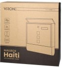 VIRONE Skrzynka na listy HAITI z gazetnikiem, wizytownikiem i okeinkami, antracyt