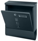 VIRONE Skrzynka na listy HAITI z gazetnikiem, wizytownikiem i okeinkami, antracyt