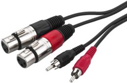 MONACOR Kabel połączeniowy audio 2 x wtyk RCA na 2 x gniazdo XLR MCA-127J 1m