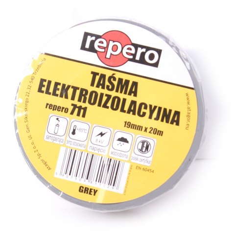 REPERO TAŚMA IZOLACYJNA REPERO 711E SZARA 19MMX20M