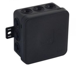 VIPLAST Puszka natynkowa pusta 12 wlotów VIPLAST V5 klik CZARNA IP54 75x75x41mm 035-05