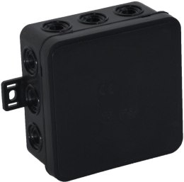 VIPLAST Puszka natynkowa pusta 12 wlotów VIPLAST V6 klik CZARNA IP54 85x85x41mm 036-05