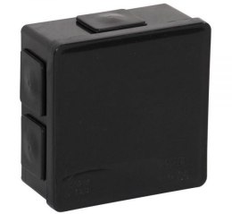 VIPLAST Puszka natynkowa pusta 6 wlotów VIPLAST VP-02 klik CZARNA IP55 86x86x40mm 002-05