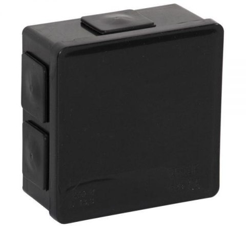 VIPLAST Puszka natynkowa pusta 6 wlotów VIPLAST VP-02 klik CZARNA IP55 86x86x40mm 002-05