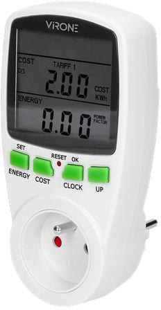 VIRONE Watomierz VIRONE EM-1 dwutaryfowy, z wyświetlaczem LCD