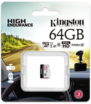 KINGSTON Karta pamięci microSD Kingston High-Endurance UHS-I 64GB 24/7 (rejestratory i monitoring)