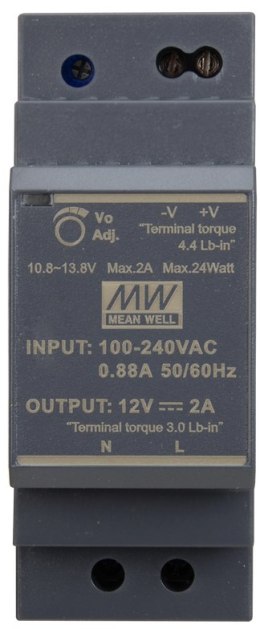 MEAN WELL ZASILACZ IMPULSOWY NA SZYNĘ DIN MEAN WELL HDR-30-12 12V/30W/2A
