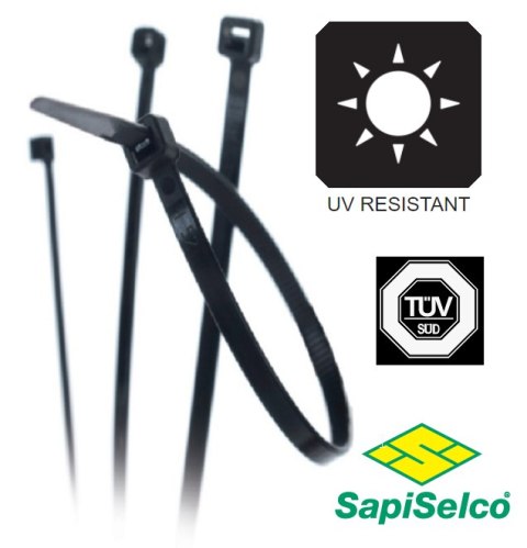 SAPISELCO OPASKA ZACISKOWA CZARNA SUV-190STW 190x4,5 (100szt.)