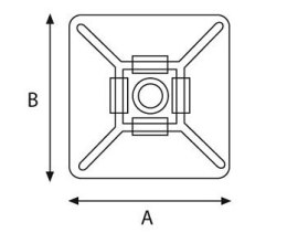 TRYTYT UCHWYT MOCUJĄCY SAMOPRZYLEPNY HW-3ACB CZARNY (100szt.)