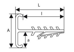 TRYTYT UCHWYT WBIJANY DO MOCOWANIA PRZEWODÓW PŁASKICH, PODWÓJNY UWT-1 (100szt.)