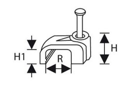 TRYTYT UCHWYT Z GWOŹDZIEM DO PRZEWODÓW PŁASKICH FLOP-P12/6 (100szt.)