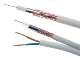 ELEKTROKABEL Przewód kabel koncentryczny z zasilaniem do CCTV BIAŁY K60+2x0,5mm2 ELEKTROKABEL 1m