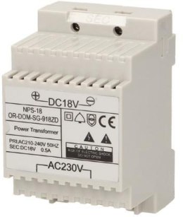 ORNO Zasilacz na szynę DIN 18V DC 0,5A ORNO OR-DOM-SG-918ZD do SG-918, SL-924