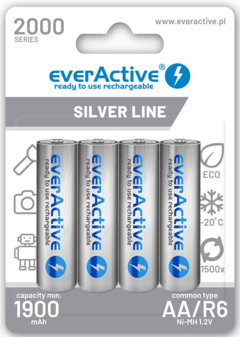 EVERACTIVE Akumulatorki AA / R6 Ni-MH everActive 2000mAh Silver Line (box 4 szt.)