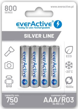 EVERACTIVE Akumulatorki AAA / R03 Ni-MH everActive 800mAh Silver Line (box 4 szt.)