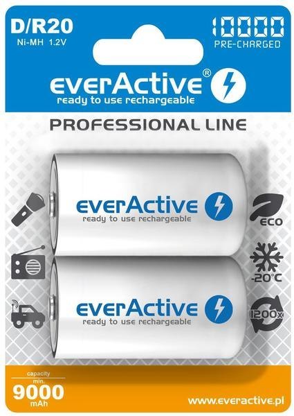 EVERACTIVE Akumulatorki D / R20 Ni-MH everActive 10000mAh Professional Line (box 2 szt.)