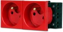 JAVEL Gniazdo 2M elektryczne podwójne + blokada