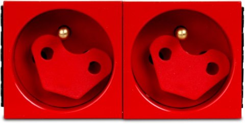 JAVEL Gniazdo 2M elektryczne podwójne + blokada