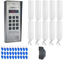 LASKOMEX LASKOMEX SYSTEM DOMOFONU 10 LOKATORÓW, 1 WEJŚCIE