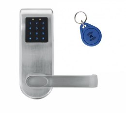 EURA KLAMKA EURA ELH-82B9/SILVER z czytnikiem kart RFID i zamkiem szyfr, sterowanie zdalne, srebrny