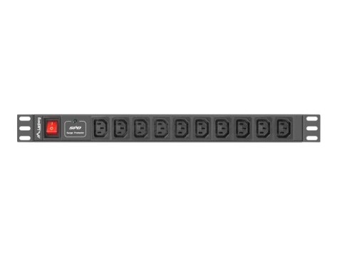LANBERG LISTWA ZASILAJĄCA RACK PDU 1U 10A 10X IEC C13 2M CZARNA C14 Lanberg