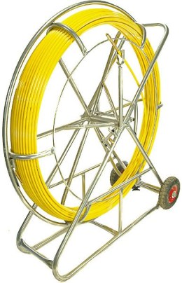 OEM WŁÓKNO SZKLANE DO PRZECIĄGANIA KABLI 8mm / 150m (PILOT / STALKA) PE + STOJAK