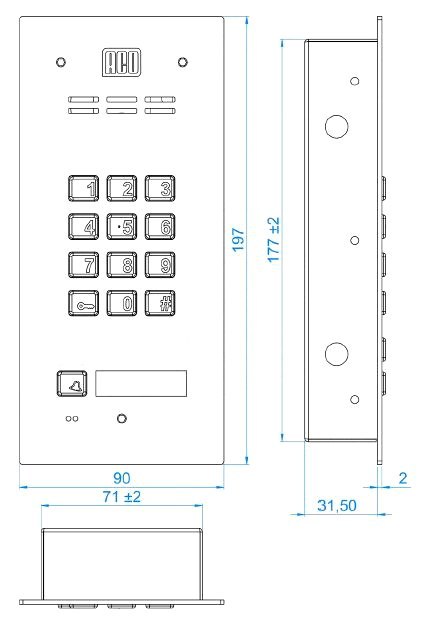 ACO ACO FAM-P-1NPZSACC panel pod tynk 1-lokator czyt. brel. zamek szyfrowy.