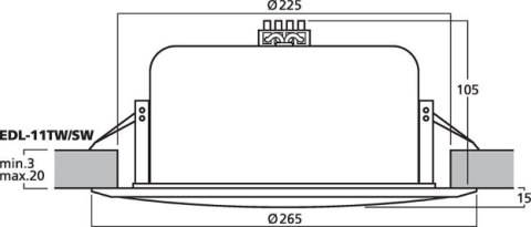 MONACOR GŁOŚNIK PA MONACOR EDL-11TW/SW CZARNY 10W 100V