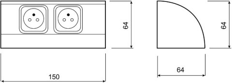ORNO Gniazdo meblowe 2x250V AC OR-AE-1303/G ORNO