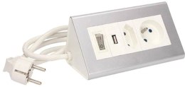ORNO Przedłużacz biurkowy z wyłącznikiem ORNO OR-AE-1328 2x250V AC i USB