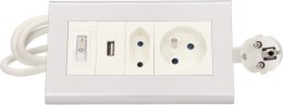 ORNO Przedłużacz biurkowy z wyłącznikiem ORNO OR-AE-1328 2x250V AC i USB