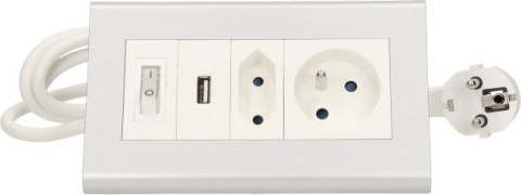 ORNO Przedłużacz biurkowy z wyłącznikiem ORNO OR-AE-1328 2x250V AC i USB