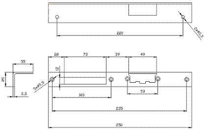 ELEKTRA-PLUS SZYLD ELEKTRA KĄTOWY DŁUGI PRAWY MAL.