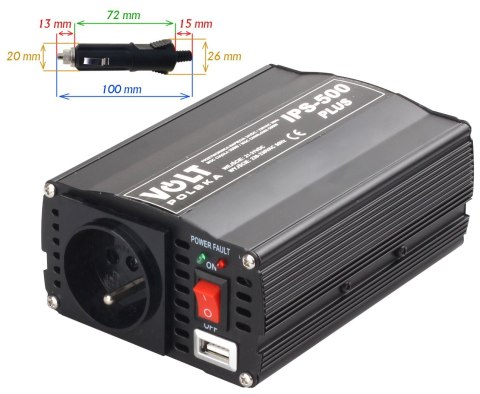 VOLT POLSKA PRZETWORNICA VOLT POLSKA IPS-500 PLUS 24V / 230V 350/500 W