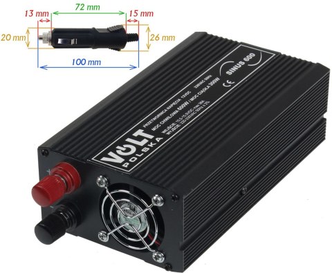 VOLT POLSKA PRZETWORNICA VOLT POLSKA SINUS 600 12V / 230V 300/600W