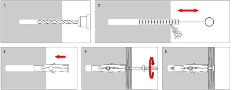 WKRĘT-MET KOŁEK UNIWERSALNY RU-08060 8,0x50mm Z WKRĘTEM Z ŁBEM STOŻKOWYM 4,5x60mm 100szt.