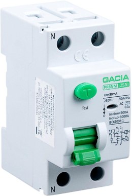 GACIA Wyłącznik różnicowoprądowy 25A, 30mA, 2P, typ A GACIA PR8NM 2P 25A 30MA A